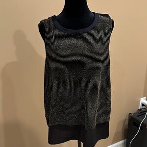 Apt. 9 Black and Gold Striped Blouse